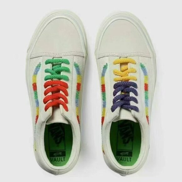 NIB Authentic Gucci x Vans Vault Suede OG Old Skool Rainbow Sneaker Trainer - Picture 8 of 9